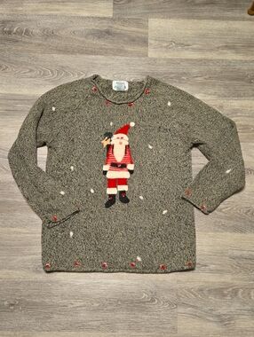 Vintage Christmas Santa Sweater Sz Small